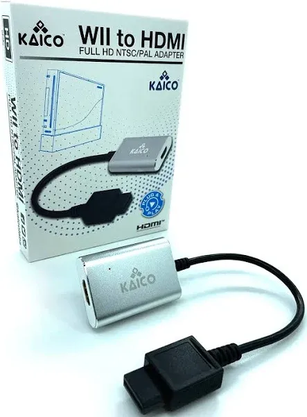 Kaico Wii HDMI Adapter with Wii HDMI Cable for use with Nintendo Wii Consoles - Wii to HDMI Adapter Supports Component Output - A Simple Plug & Play – Supports NTSC and PAL consoles