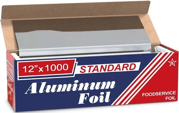 12 in x 1000 ft Aluminum Roll Foodservice Foil 12x1000 Commercial or Home use