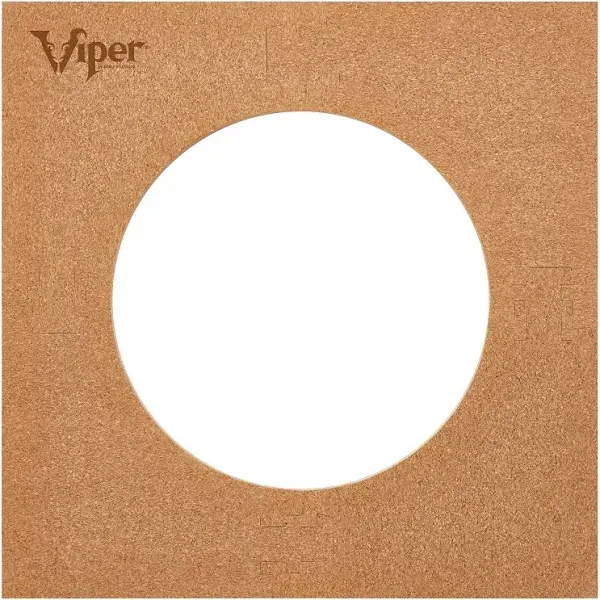 Viper Defender II Cork-Lined Dartboard Surround Reversable Wall Protector, Fits 17.75" and 18" Bristle Dartboards, Compression-Fit Tool-Free Easy Mounting, Tan, Square, 28.25" L x 28.25" W x 1" Thick