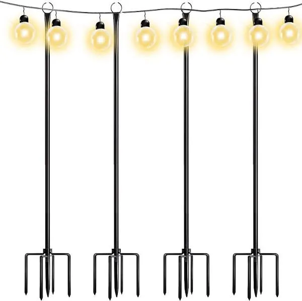 Walensee String Light Poles with Hook Outdoor Metal Lighting Pole for Hanging...