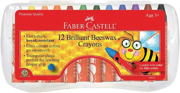 Faber Castell FC129112 Beeswax Crayons, 9.75" Height, 4.5" Width, 0.75" Length (Pack of 12)