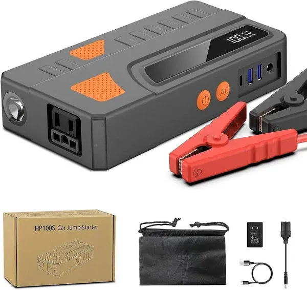 Car Battery Jump Starter Portable &amp; Power Bank 3000A 8L Gas/6.5L Diesel 23800mAh