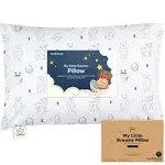 Toddler Pillow with Pillowcase, 14x20 Organic Cotton, Washable, Travel-Friendl<wbr/>y