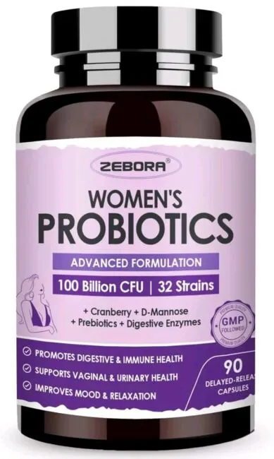 ZEBORA Probiotics for Women Digestive Health with Enzymes &amp; Prebiotics 100...