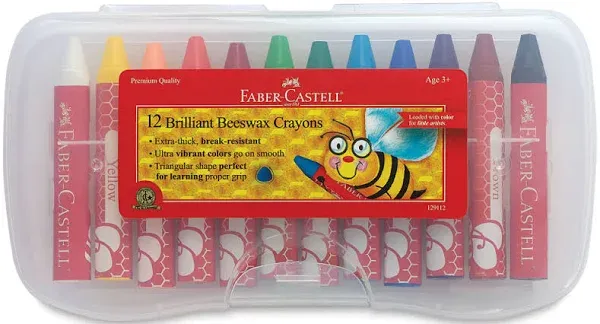 Faber-Castell Beeswax Crayons in Durable Storage Case, 24 Vibrant Colors