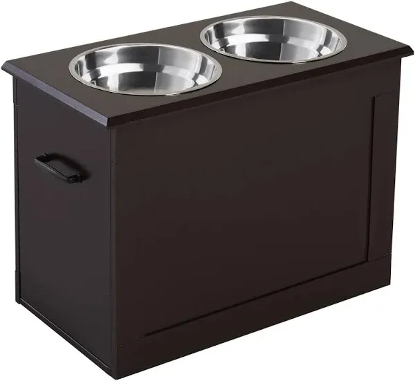 PawHut Raised Pet Feeding Storage Station