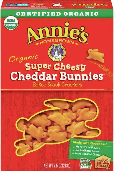 Annie's Baked Crackers, Cheddar Bunnies, Extra Cheddar