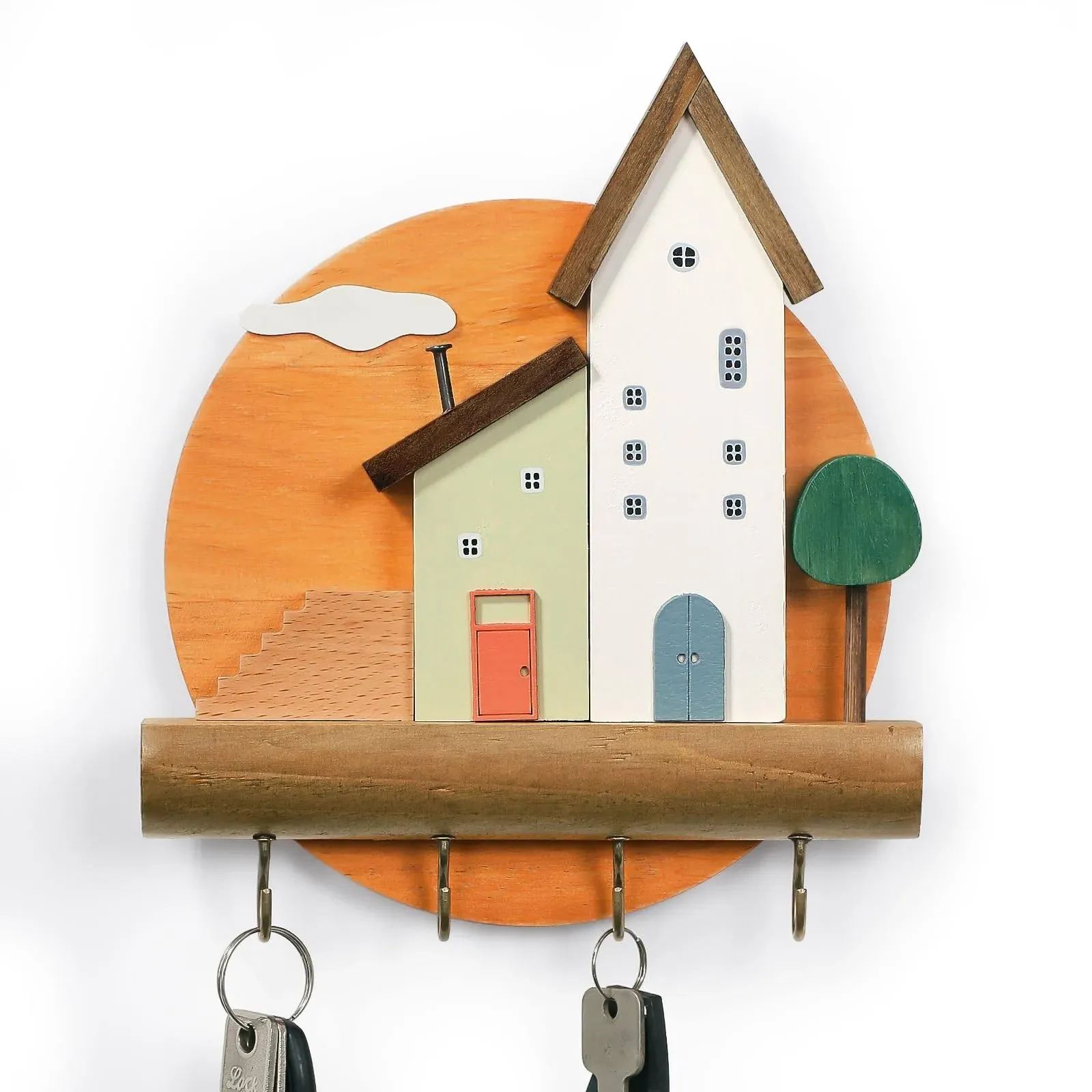 TUKDAK Key Holder for Wall Decorative, Farmhouse Key Hooks, Cute Key Rack ...