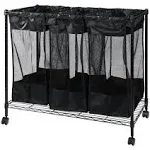 Oceanstar Triple Storage Organizer and Laundry Sorter Black