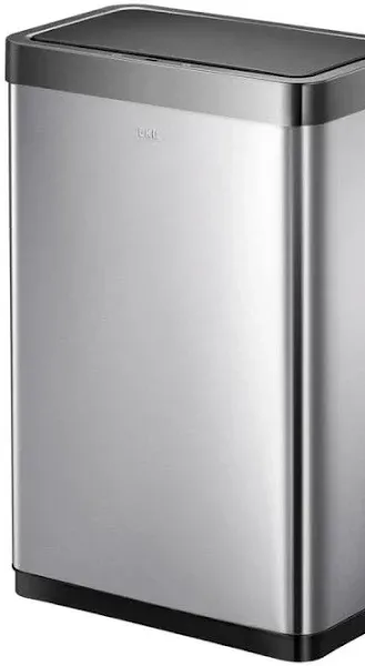 EKO Mirage-X 47 Liter / 12.4 Gallon Touchless Rectangular Motion Sensor Trash Can with Removable Liner, Brushed Stainless Steel Finish