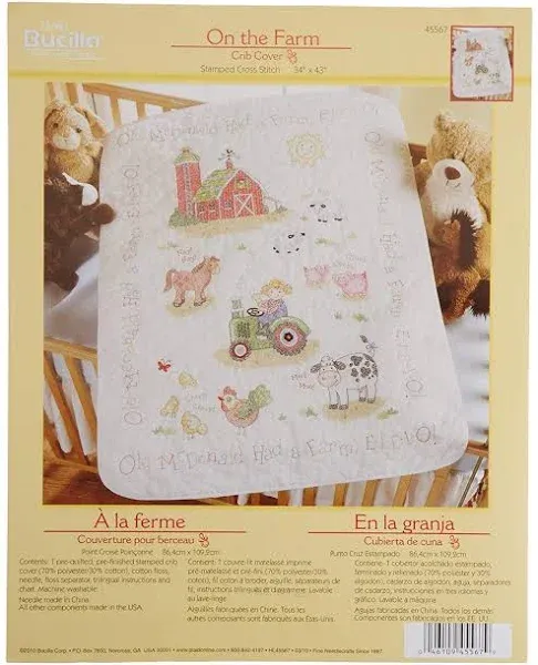 Bucilla Stamped Cross Stitch Crib Cover Kit