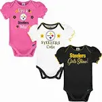 PITTSBURGH STEELERS INFANT GIRLS BODYSUIT 3-PACK