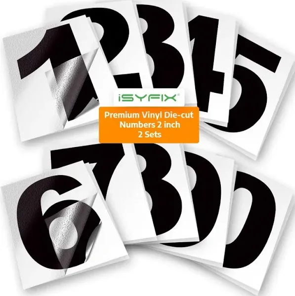 iSYFIX Black Vinyl Numbers Stickers