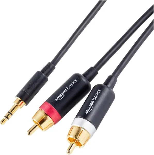 3.5mm to 2-Male RCA Adapter Audio Stereo Cable - 4 Feet 1-Pack