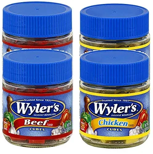 WYLERS  Beef and Chicken Bouillon Cubes , 3.25 Ounce , 4 Total Jars (2 of 