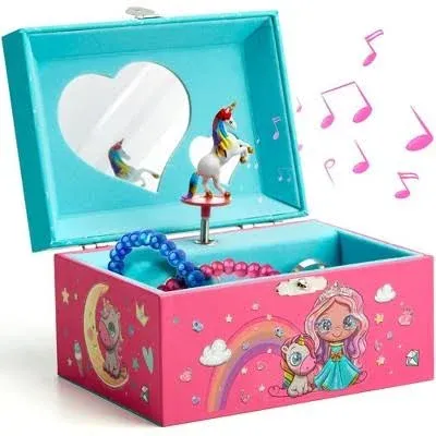 Pretty Me Unicorn Musical Jewelry Box for Kids - Unicorn Gifts for Little Girls, Toddlers, Ages 3-8, Best Young Princess Unicorn Toys Gift for 3, 4, 5, 6, 7, 8 Year Old Girl - Christmas Ideas - Music