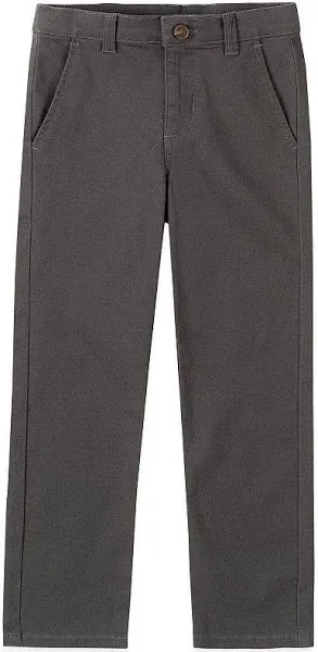 IZOD Boys' School Uniform Twill Pants, Flat Front & Comfortable Waistband with 5 Pockets