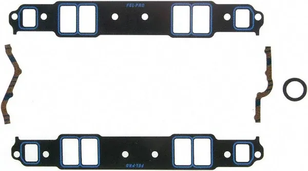 Fel Pro Intake Gasket Set 1205S-3; Coated Steel/Printose<wbr/>al 2.09 x 1.28 for SBC