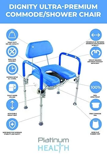 Dignity Padded Commode/Shower Chair by Platinum Health