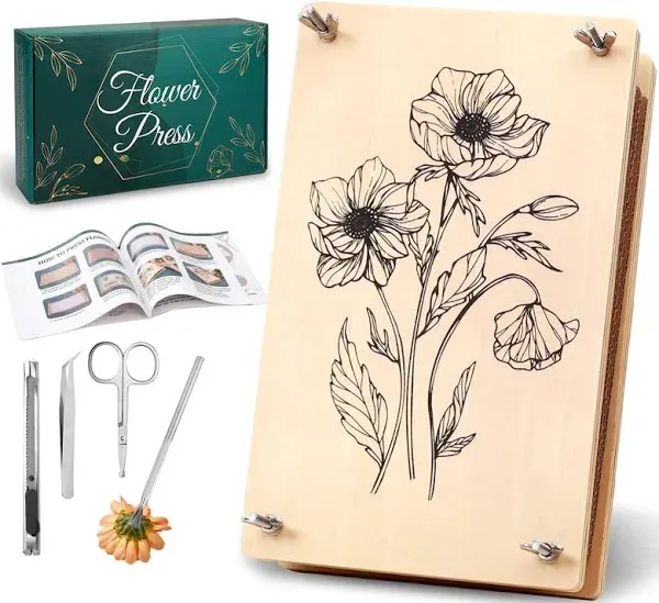 Aboofx Large Professional Flower Press Kit, 6 Layers 10.8 x 6.9 inch DIY Flow...