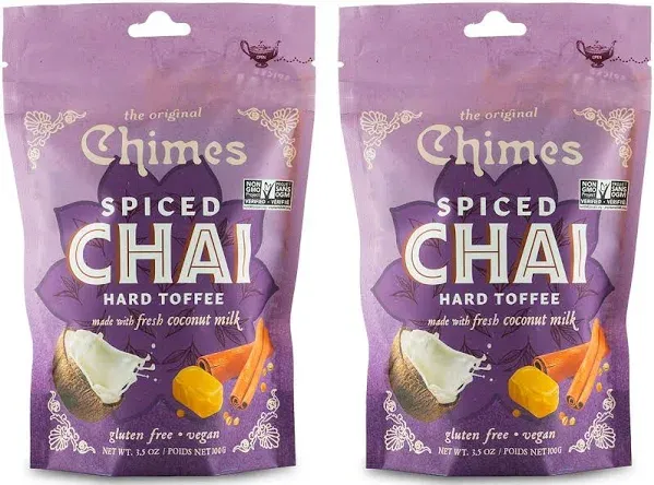 Chimes Coconut Spiced Chai Hard Toffee Candy Tropic Indian Chai - Pack of 2