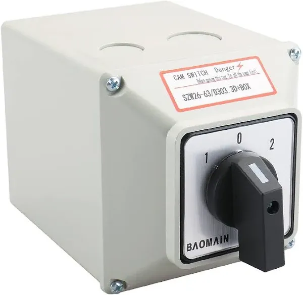 Baomain Universal Rotary Changeover Cam Switch SZW26-63/D303.<wbr/>3D 660V 63A 3 Po...