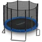 SereneLife Outdoor Trampoline with Safety Net - 8ft - Blue