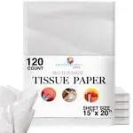 120 Sheets White Tissue Paper Bulk - 20&#034; X 30&#034; Packing Paper Sheets for Movin...