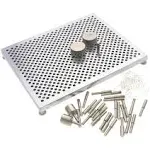 The Beadsmith, Wig Jig, Wig-A-Ma-Jig Deluxe, 4.5 x 5.5 inch square jig, includes 30 metal pegs, tool for making wire findings, components and jewelry designs