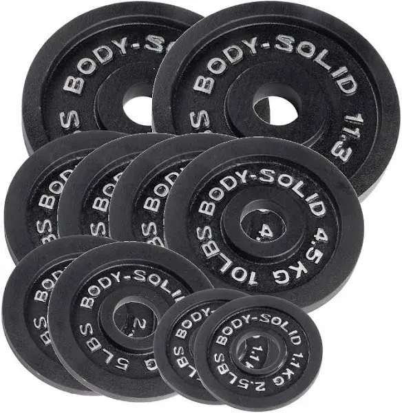 (OSB175) Cast Iron Olympic Weight Plate Set, Free Weights Dumbbell Plates wit...