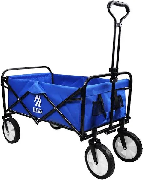 Elevon Heavy Duty Steel Frame Collapsible Folding 150 Pound Capacity Outdoor Camping Garden Utility Wagon Yard Cart