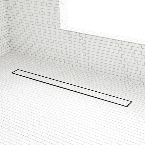 36&#034; Cohen Linear Tile-In Shower Drain - with Drain Flange - Matte Black