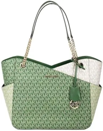 MICHAEL KORS
XChain Large Color-Block Logo Shoulder Bag
French Green  MU…