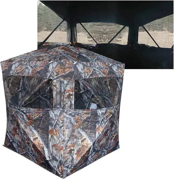 THUNDERBAY SPUR Collector 2-3 Person Hunting Blind, Portable Ground Blind with Silent Sliding Window, Portable Durable Hunting Tent for Deer & Turkey Hunting