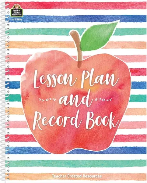 Teacher Created Resources Watercolor Lesson Plan and Record Book 160 Pages 8.5&#034;