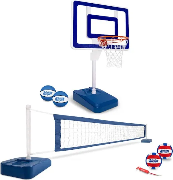 GoSports Splash Hoop Elite 2-in-1 Pool Basketball & Volleyball Game Set