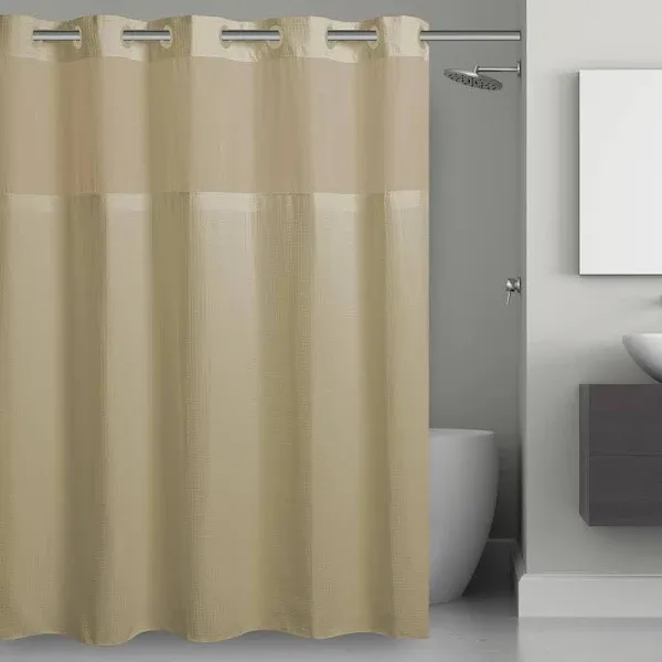 Hookless It&#039;s A Snap! Microfiber 71&#034; x 74&#034; Shower Curtain in Frost Grey