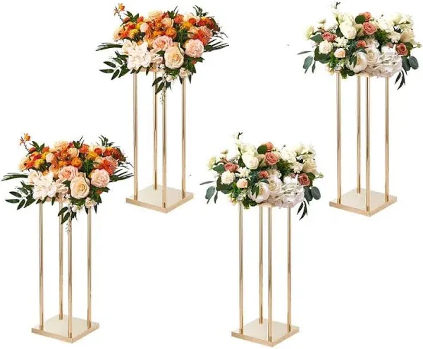 VEVOR 4PCS Gold Metal Column Wedding Flower Stand