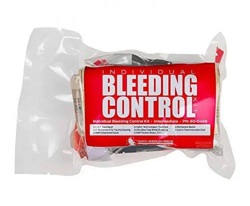 North American Rescue Public Access Individual Bleeding Control Kit (Basic) NAR Vacuum Sealed Blood Control with C-A-T Tourniquet, Blanket, ETD, Gauze (80-0465)