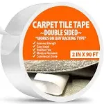 All Flooring Now Double Sided Tape Heavy Duty Carpet Tape 2in x 90ft for Carpet Tiles, Rug Tape, Vinyl Flooring, Indoor Outdoor Carpet, Grip Tape,