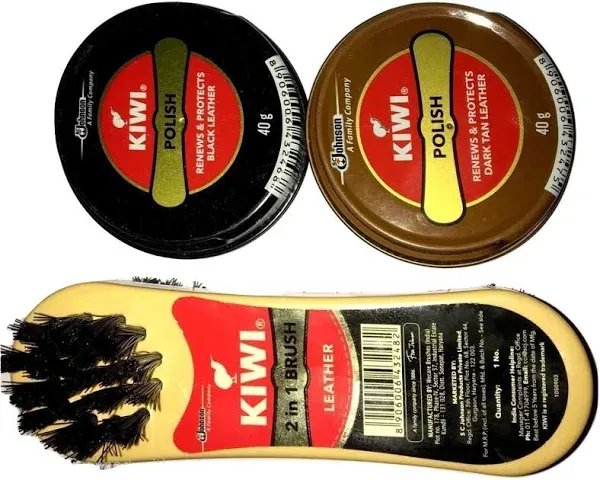 by Be The Bestest Kiwi Shoe Polish Paste B 0.2 fl oz 1 Dark Tan with Kiwi Lea...