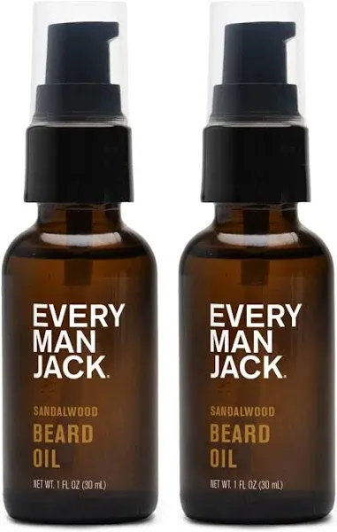 Every Man Jack Hydrating BEARD OIL Sandalwood w/ Shea Butter 1.0 fl oz