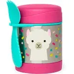 Skip Hop Insulated Food Jar Pink Multicolor Zoo Llama Spork 11oz Ages 3+