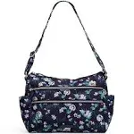 Vera Bradley Triple Zip Floral Shoulder Bag - Navy Garden