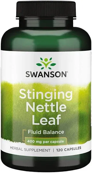 Swanson Stinging Nettle Leaf Herb Urinary Tract Health Respiratory Health Prostate Support Men's Health Herbal Supplement (Urtica dioica Leaf) 400 mg 120 Capsules