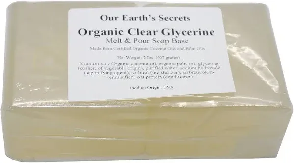 Organic Clear Glycerin - 2 Lbs Melt and Pour Soap Base