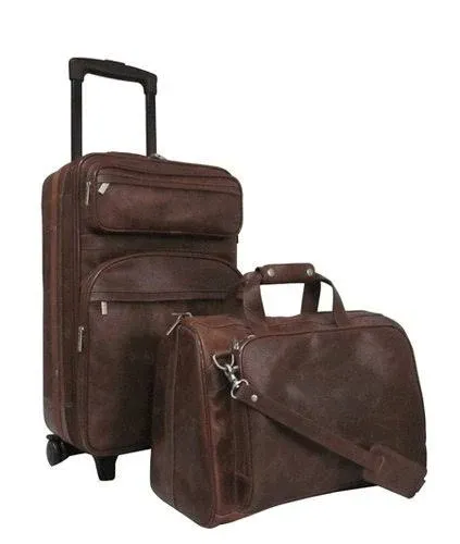 AmeriLeather 8002-4 Leather Traveler Set  Waxy Brown - 2 Piece