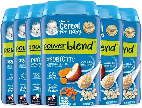 Gerber Foods Probiotic Oatmeal Lentil Carrot Baby Cereal