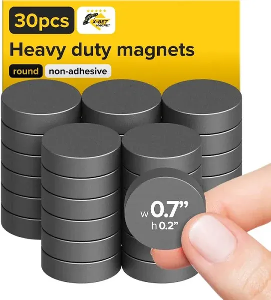 X-Bet Strong Magnets Heavy Duty - Round Magnets for Crafts, Magnets for Whiteboard, Fridge Magnets - Small Strong Magnet Perfectly Works as Refrigerator Magnets, Heavy Duty Magnets for Fridge, 70pcs