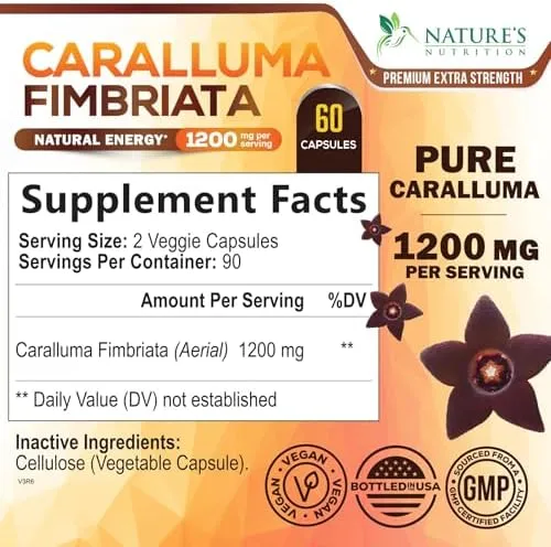 Nature's Nutrition Pure Caralluma Fimbriata Capsules